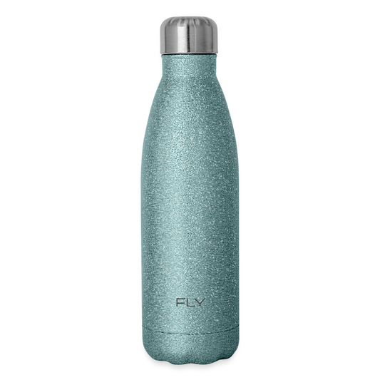 FLY Insulated Stainless Steel Water Bottle - turquoise glitter